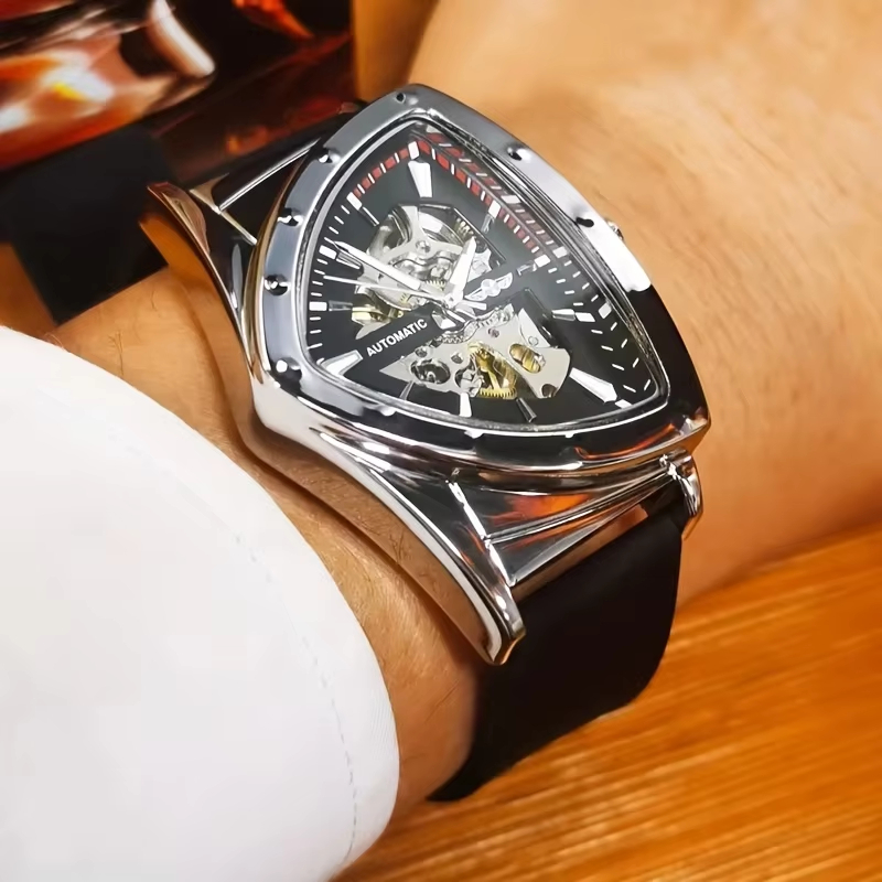 Luxury Watch Rubber Strap - KAZANAN erkek Lüks Askeri Mekanik Saat