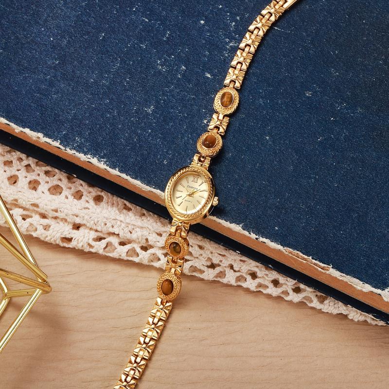 Luxury Watch Group - Retro Zengin Kaplan Gözü Taşlı Zincir