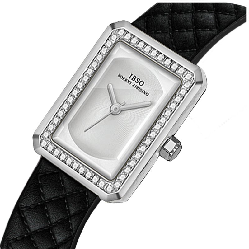 Luxury Watch Black - Moda Deri Kadın Izle Dikdörtgen Altın