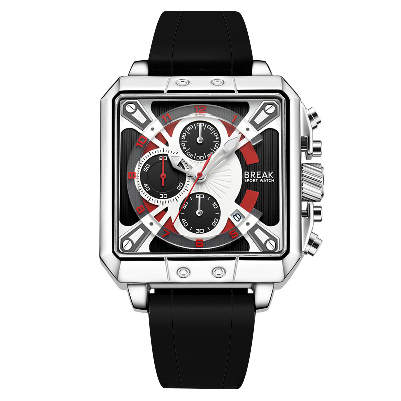 Luxury Watch Rubber Strap - Yeni Lüks Üst Marka Kronograf Kuvars