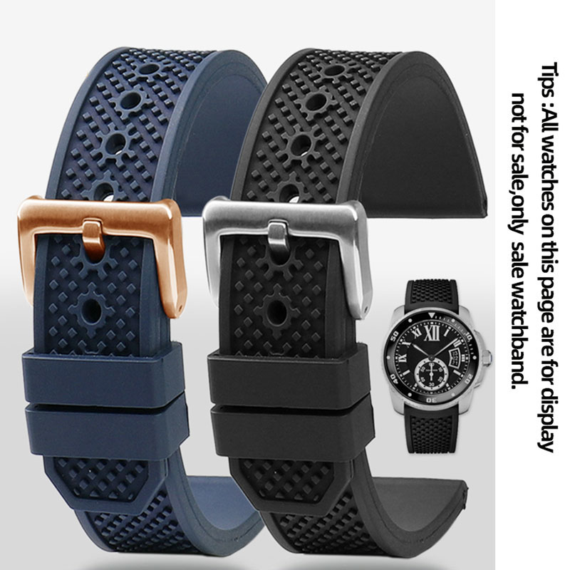 Cartier Watch Tank - Flororubber saat kayışı 23mm 24mm Cartier