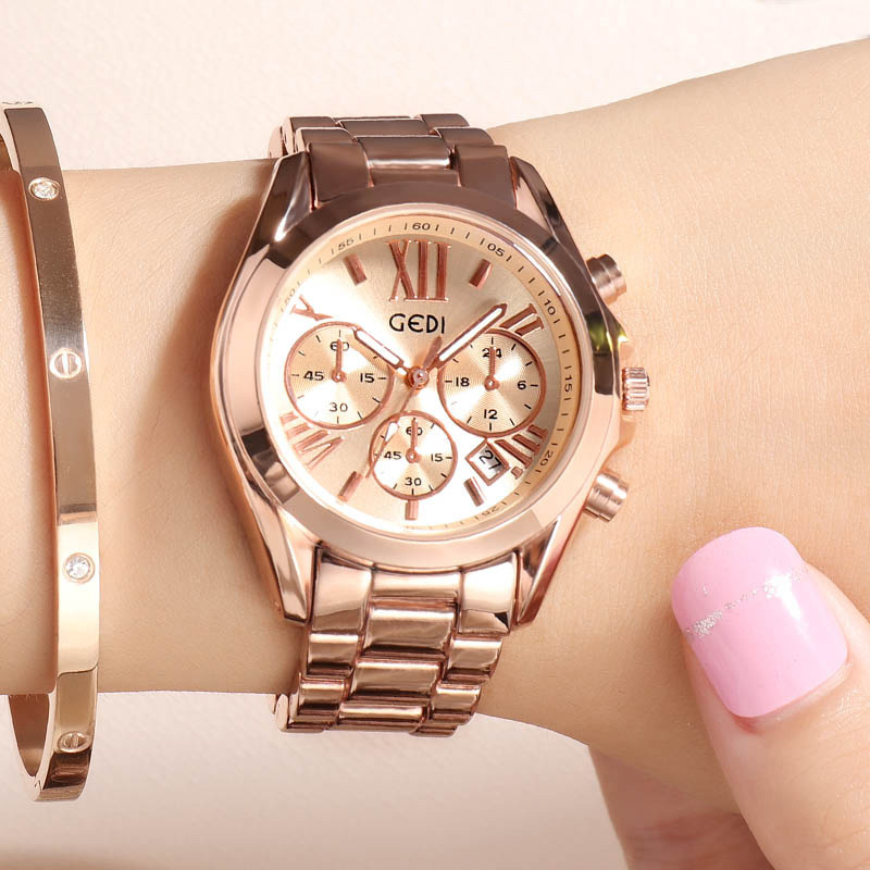 Lüks gül altın kadınlar Casual - Luxury Watch Unique incelemesi ve fiyatı