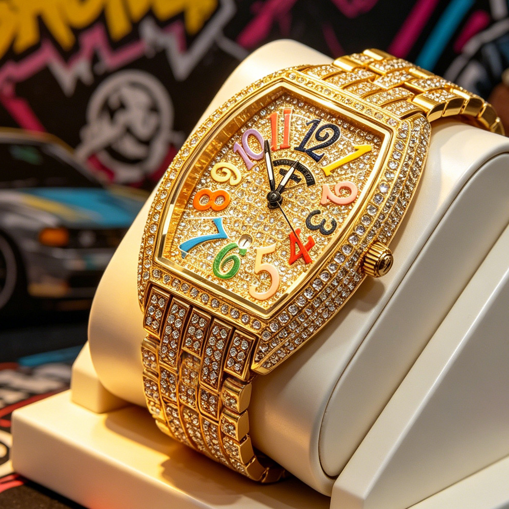 Tonneau Logosuz Tam Elmas Hip  - Luxury Watch Brands Logo incelemesi ve fiyatı