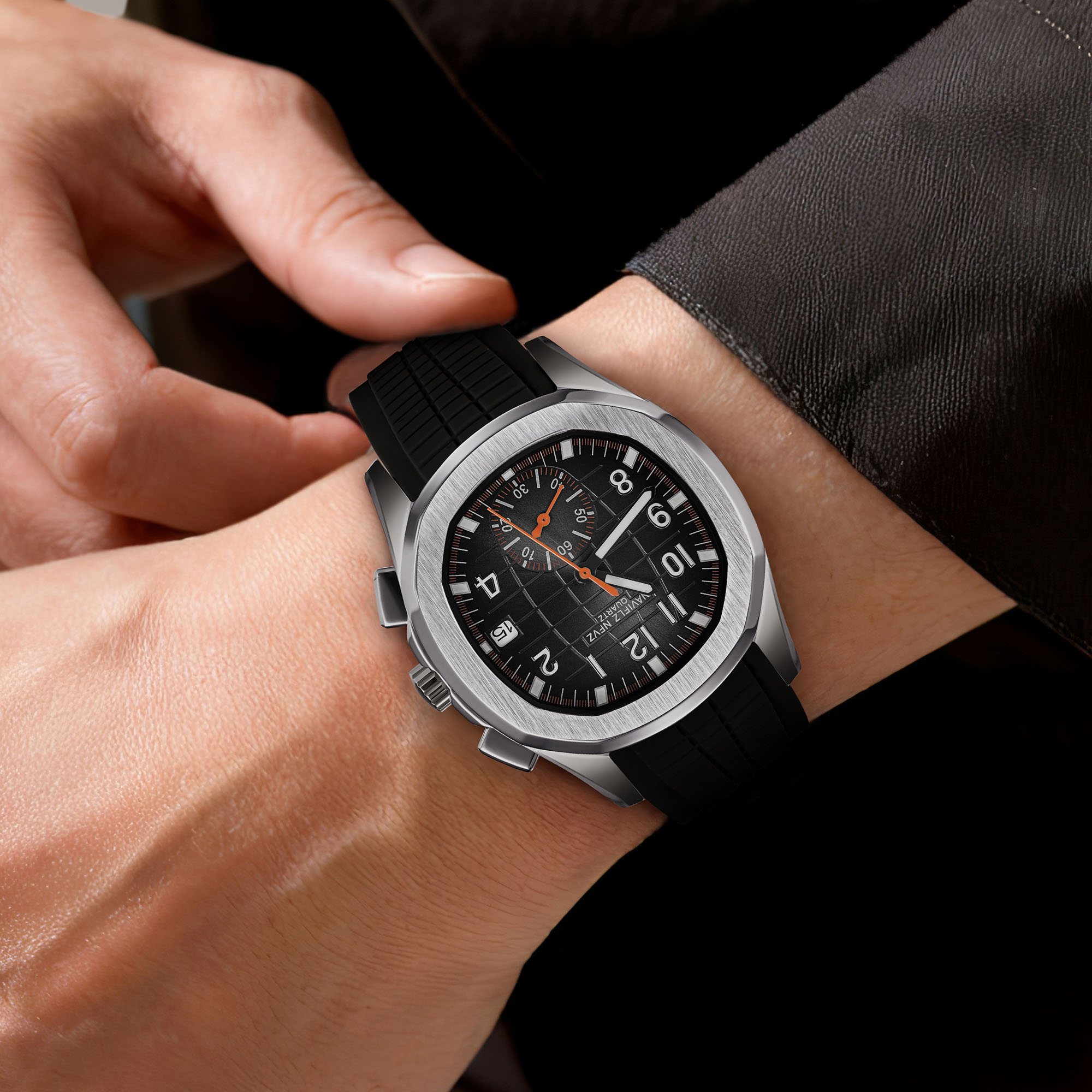 40MM erkek lüks saat NAVIFLZ N - Luxury Watch Rubber Strap incelemesi ve fiyatı